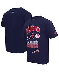 Pro Standard Men's Navy Atlanta Braves Turn It Up Dropped Shoulder T-Shirt