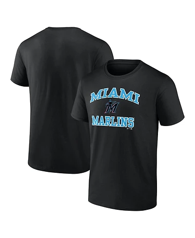 Logo Athletic Men's Black Miami Marlins Heart and Soul T-Shirt