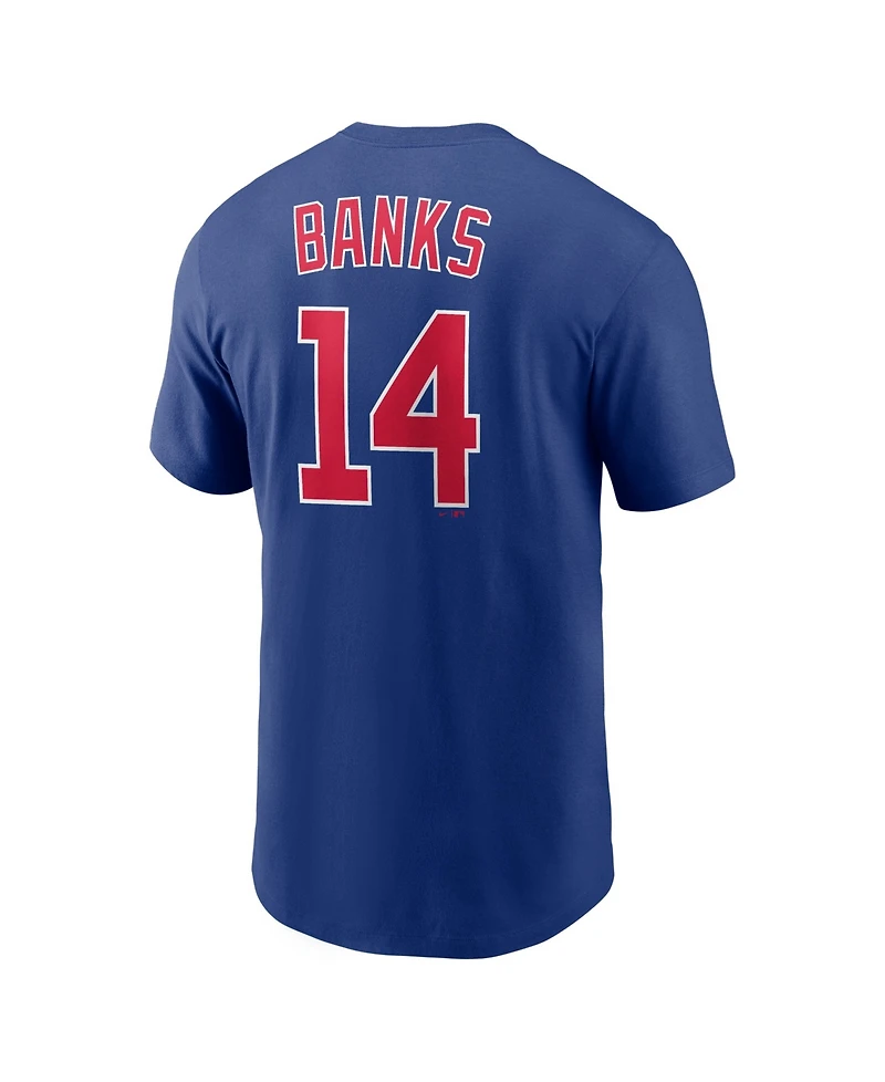Nike Men's Ernie Banks Rush Blue Chicago Cubs Cooperstown Collection Name & Number T-Shirt