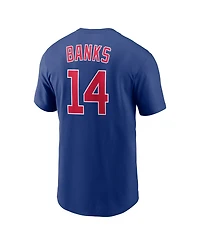 Nike Men's Ernie Banks Rush Blue Chicago Cubs Cooperstown Collection Name & Number T-Shirt