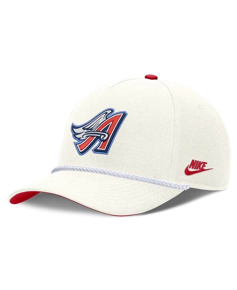 Nike Men's Cream Los Angeles Angels Cooperstown Rise Adjustable Hat