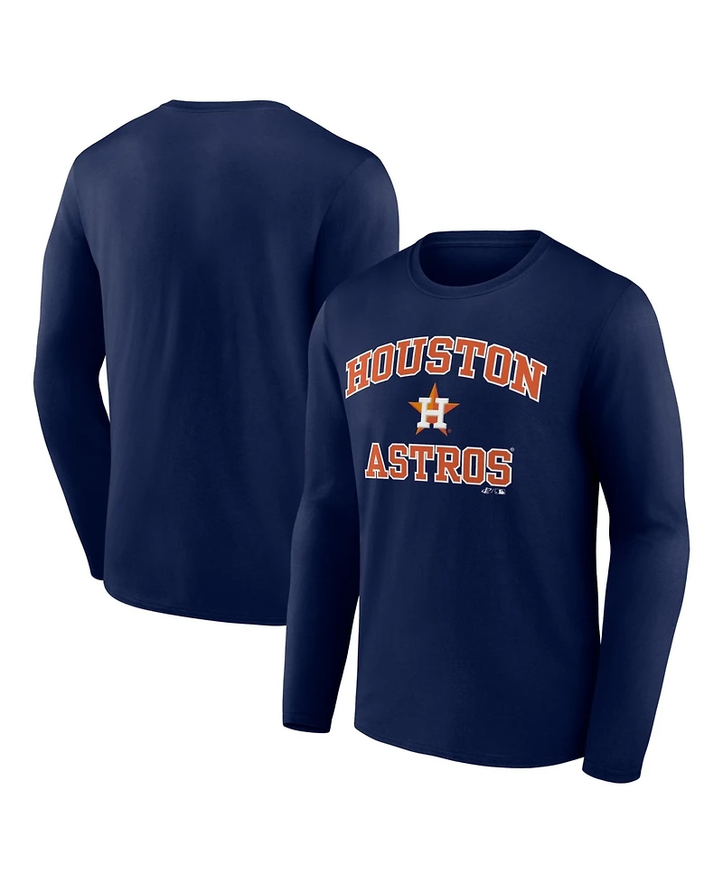 Logo Athletic Men's Navy Houston Astros Heart Soul Long Sleeve T-Shirt