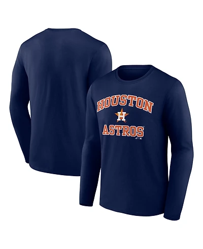 Logo Athletic Men's Navy Houston Astros Heart Soul Long Sleeve T-Shirt