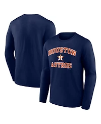 Logo Athletic Men's Navy Houston Astros Heart Soul Long Sleeve T-Shirt