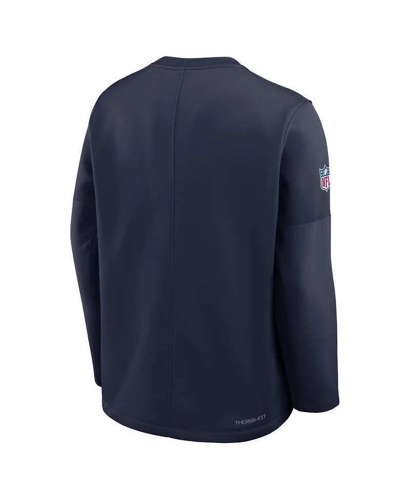 Nike Men's Navy Dallas Cowboys Sideline Coaches Midweight Therma-fit Sweatshirt
