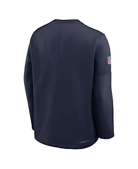 Nike Men's Navy Dallas Cowboys Sideline Coaches Midweight Therma-fit Sweatshirt
