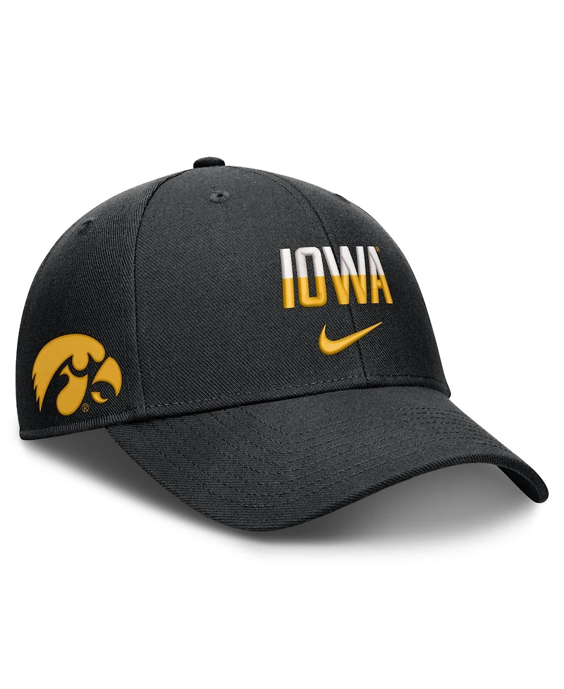 Nike Men's and Women's Black Iowa Hawkeyes 2026 On-Field Gameday Rise Adjustable Hat