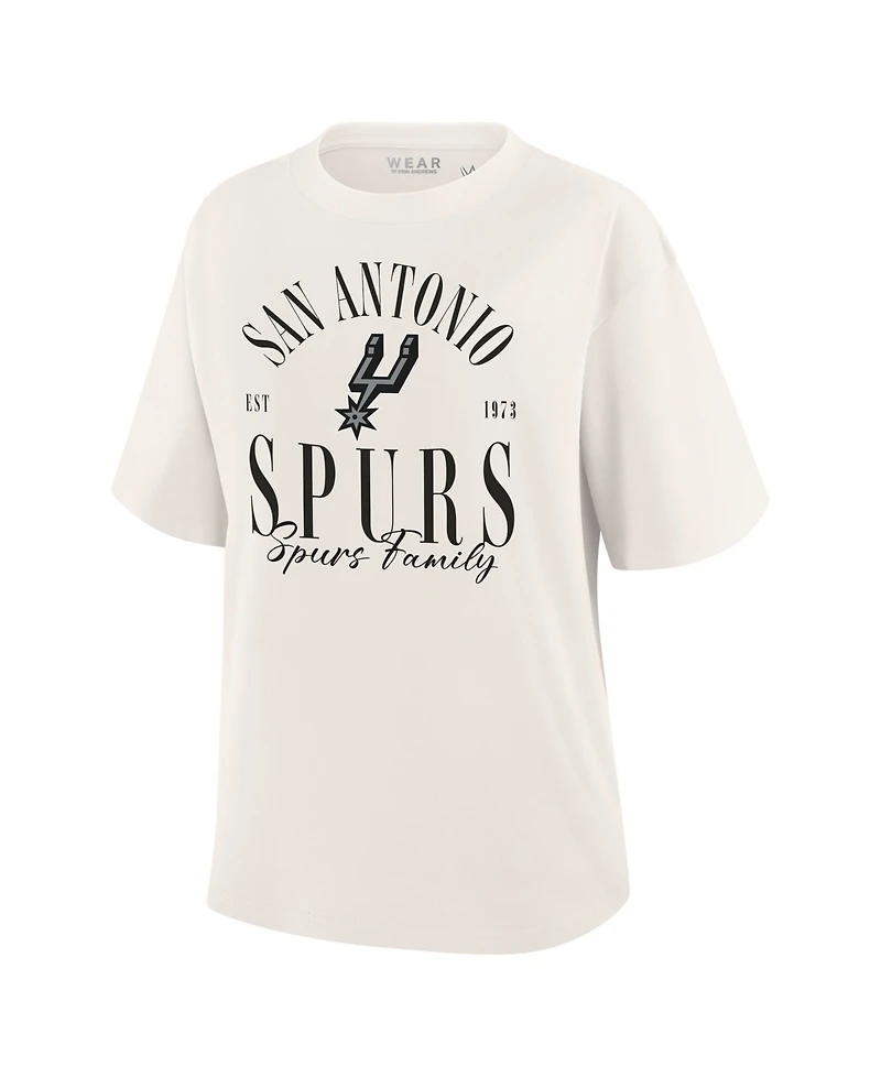 Wear by Erin Andrews Women's White San Antonio Spurs Peached Vintage T-Shirt