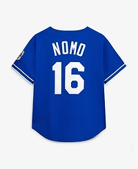 Mitchell & Ness Men's Hideo Nomo Royal Los Angeles Dodgers Big and Tall Cooperstown Collection Mesh Batting Practice Jersey