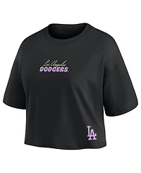 Fanatics Women's Enrique Hernandez Black Los Angeles Dodgers Name & Number Cropped Top