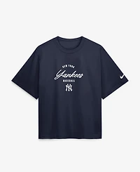 Nike Women's Aaron Judge Navy New York Yankees Premium Essentials Boxy Name & Number T-Shirt
