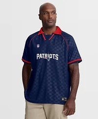 Fanatics Men's Navy/Red New England Patriots Homerun Raglan V-Neck Polo Shirt