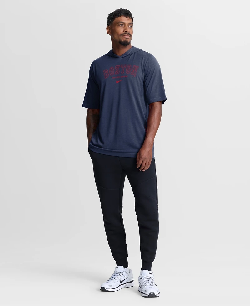 Nike Men's Navy Boston Red Sox Arched Wordmark Tri-Blend Hooded T-Shirt