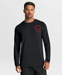 Nike Men's Black Cincinnati Reds 2-Hit Legend Dri-fit Long Sleeve T-Shirt