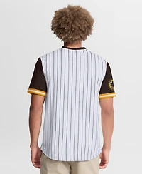 Fanatics Men's White/Brown San Diego Padres Pinstripe Walk Off T-Shirt