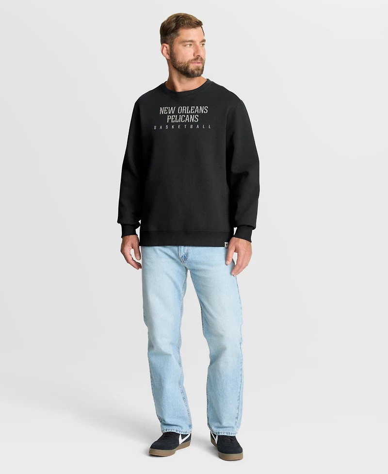 Fanatics Men's Black New Orleans Pelicans Crossover Collection Defensive Rotation Drill Premium Pullover Sweatshirt