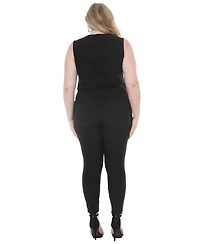 White Mark Plus Tailored Vest Ankle Pants Matching Set
