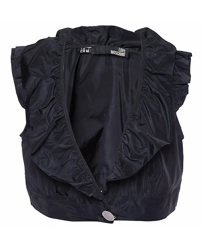 Pre-Owned Love Moschino Women's Synthetic Ruffled Sleeveless Cropped Shrug