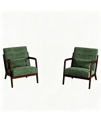 homfan Set of 2 Mid-Century Chenille Accent Chairs