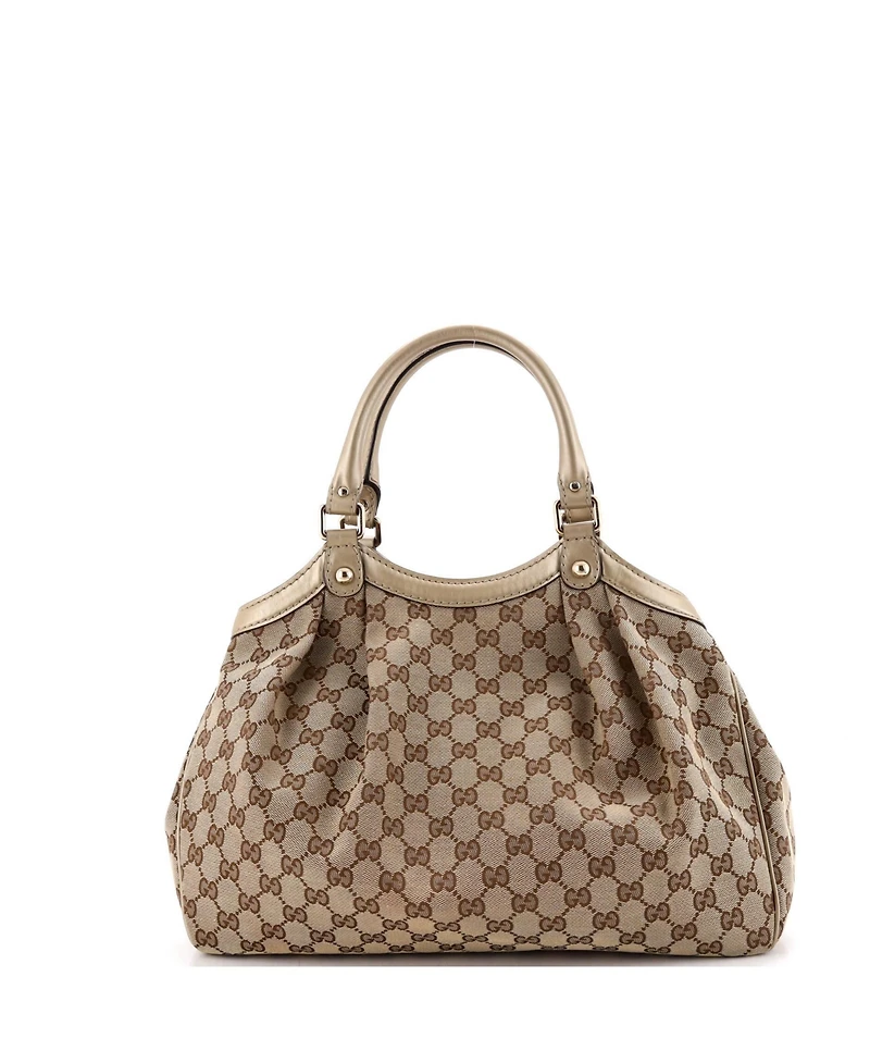 Pre-Owned Gucci Medium Sukey Tote Gg Canvas with Leather