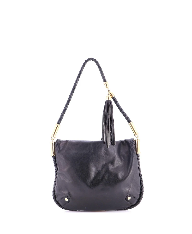 Pre-Owned Gucci Medium Britt Tassel Flap Bag Leather