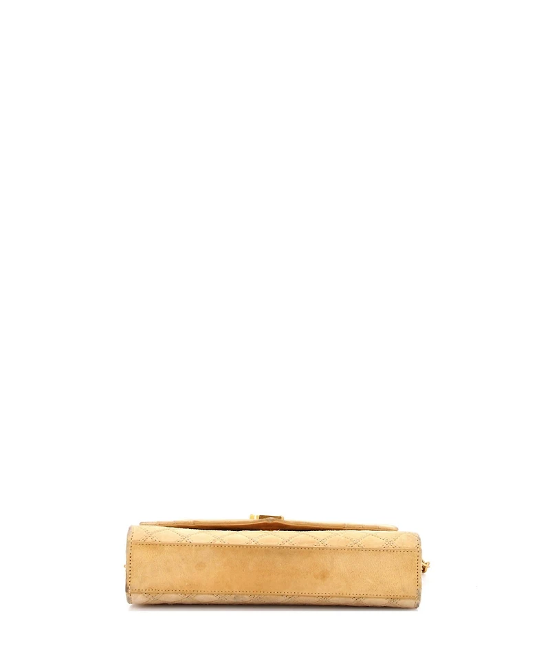Pre-Owned Saint Laurent Small Classic Monogram Envelope Satchel Quilted Suede