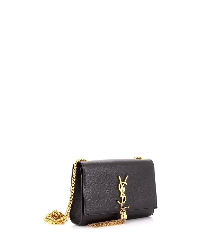 Pre-Owned Saint Laurent Small Classic Monogram Tassel Crossbody Bag Grainy Leather