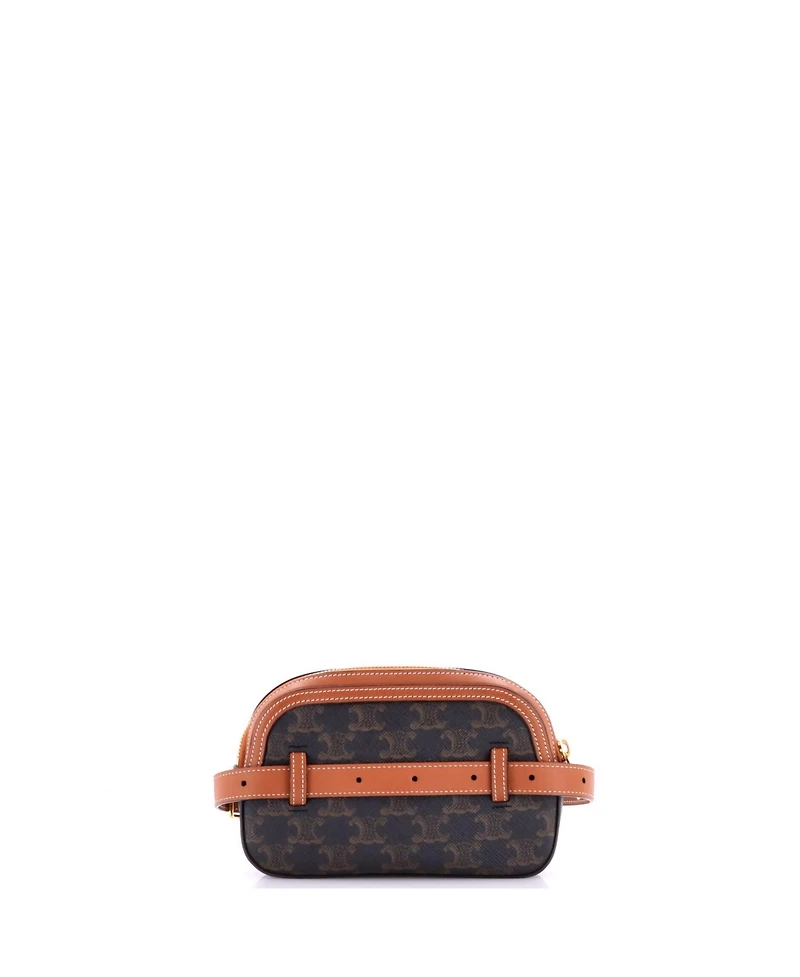 Pre-Owned Celine Small Camera Bag Triomphe Coated Canvas