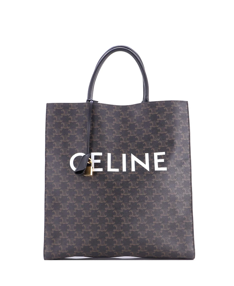 Pre-Owned Celine Large Vertical Cabas Tote Triomphe Coated Canvas