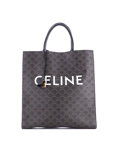 Pre-Owned Celine Large Vertical Cabas Tote Triomphe Coated Canvas