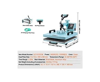 Yobtop Heat Press Machine 15x15 in 5 in 1 with 30oz Tumbler Press, T-Shirts, 360degree(s) Swing Away,Precise Digital Control,Dual Insulation,