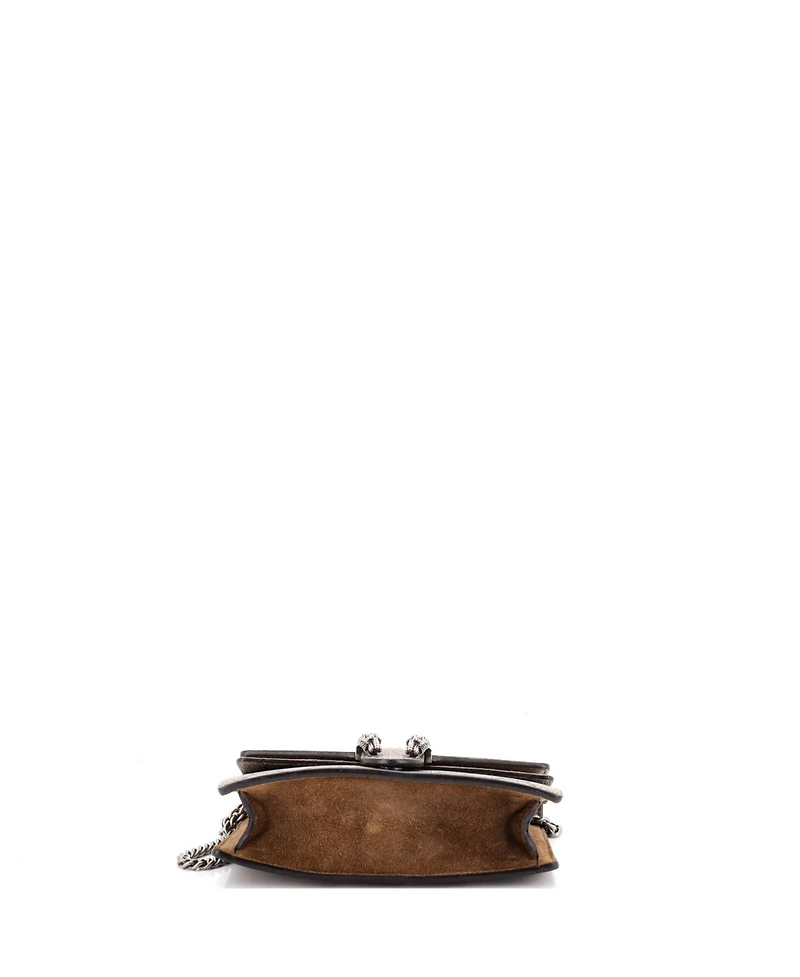 Pre-Owned Gucci Super Mini Dionysus Bag Gg Coated Canvas