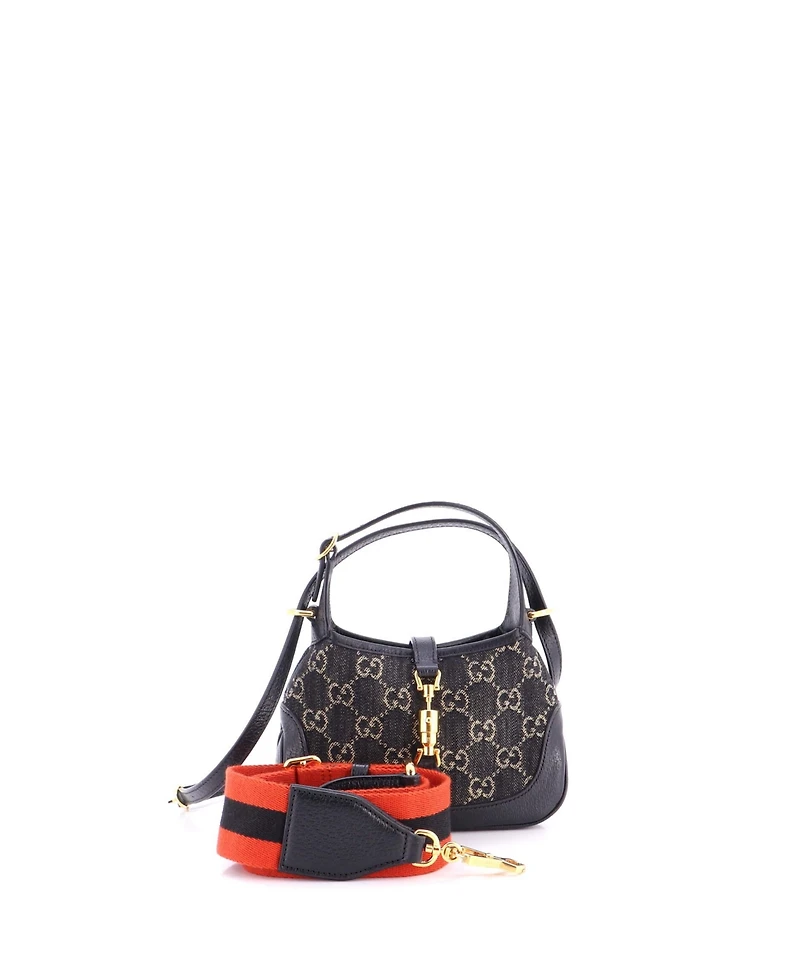Pre-Owned Gucci Mini Jackie 1961 Hobo Gg Denim