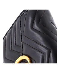 Pre-Owned Gucci Mini Gg Marmont Chain Wallet Matelasse Leather