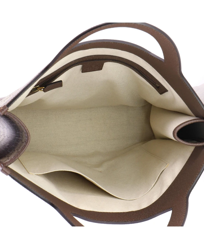 Pre-Owned Gucci Large Ophidia Cut Out Handle Bag Gg Coated Canvas with Leather