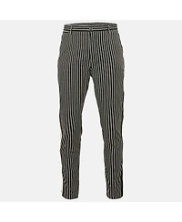 Pre-Owned Dolce & Gabbana Men's Stripe Cotton Contrast Trimmed Trousers