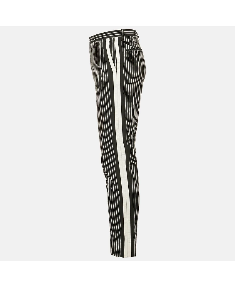 Pre-Owned Dolce & Gabbana Men's Stripe Cotton Contrast Trimmed Trousers