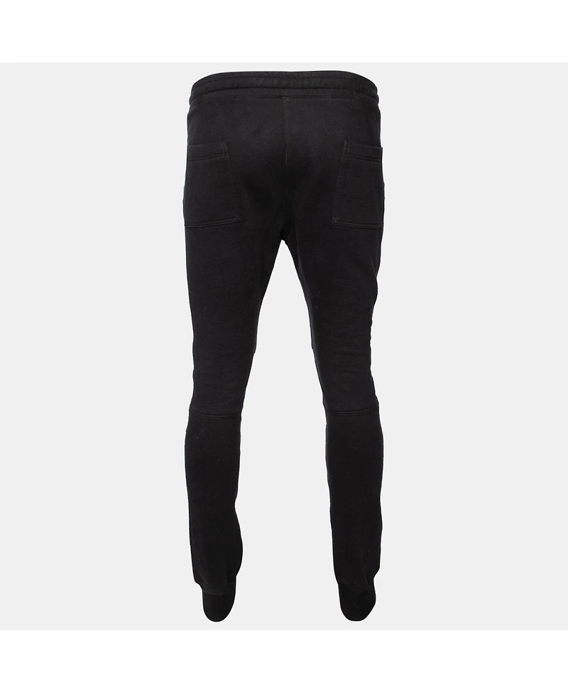 Pre-Owned Balmain Men's Cotton Rib Paneled Biker Track Pants