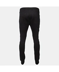 Pre-Owned Balmain Men's Cotton Rib Paneled Biker Track Pants