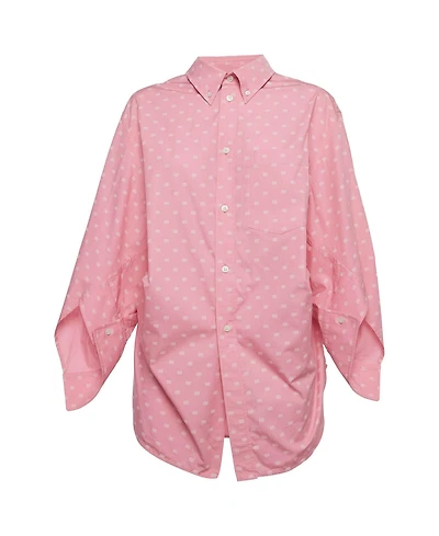 Pre-Owned Balenciaga Women's Monogram Print Oversized Cotton Shirt