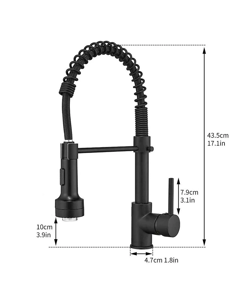Phying Led Commercial Kitchen Faucet Single Handle Single Lever Pull Down Sprayer 360 Rotatable High Arch Gooseneck Sink Faucet