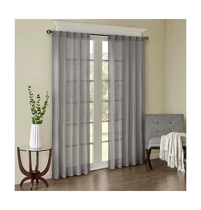 Avobird Solid Crushed Curtain Panel Pair 2 Pcs Window Panels