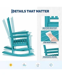 gaomon Set of 2 All Weather Resistant Outdoor Hdpe Rocking Chair for Patio Front Porch