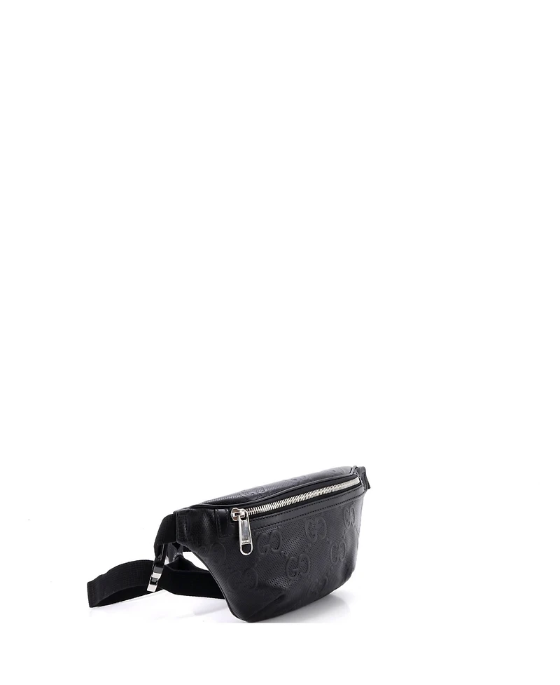 Pre-Owned Gucci Small Belt Bag Gg Embossed Perforated Leather