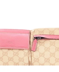 Pre-Owned Gucci Small Vintage Double Belt Bag Gg Canvas with Leather