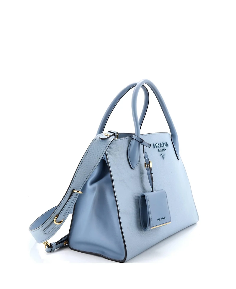 Pre-Owned Prada Medium Monochrome Tote Saffiano with City Calf