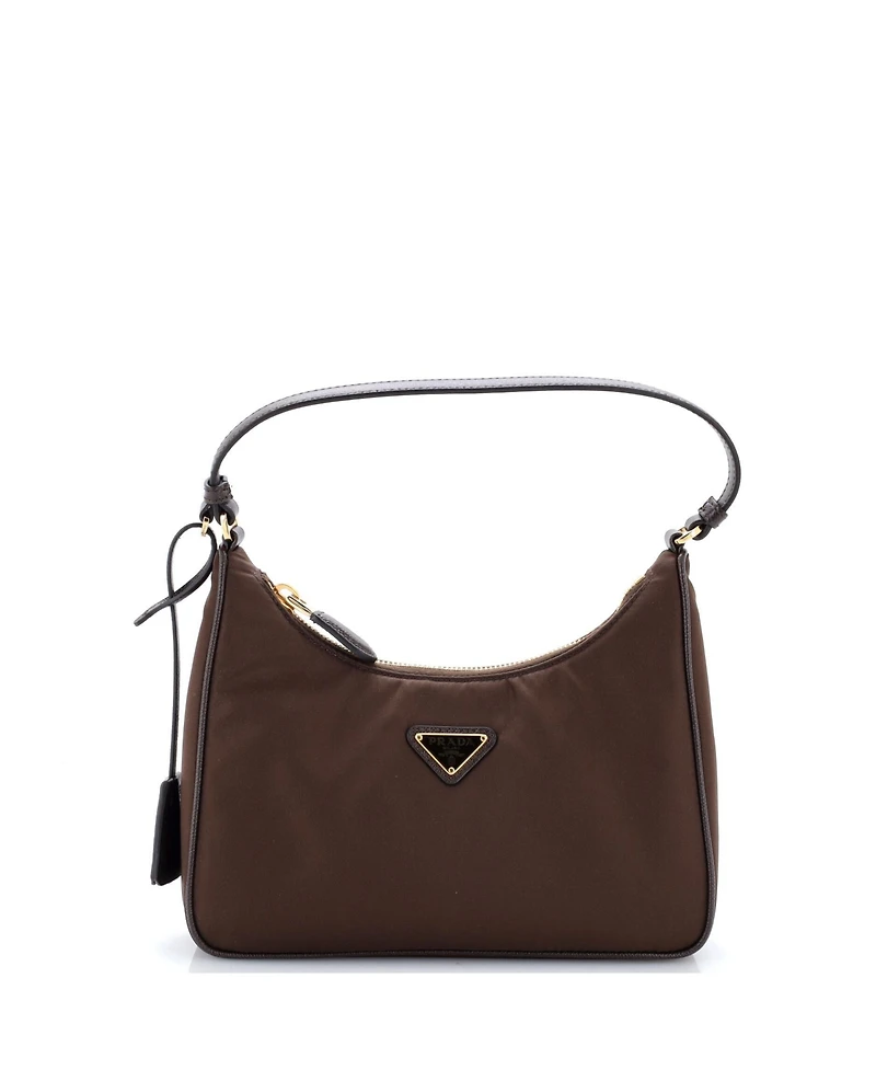 Pre-Owned Prada Mini Re-Edition 2005 Hobo Tessuto with Saffiano Leather