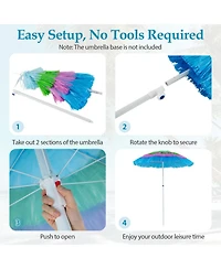 Sugift Thatched Patio Beach Umbrella with Push Button Tilt and Carrying Bag