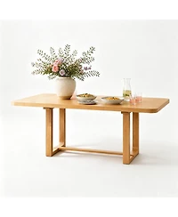 Streamdale Furniture 6-Piece Extendable Solid Wood Dining Set with 4 Chairs and Bench