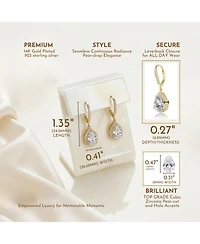 Sterling Silver Cubic Zirconia Pear Drop Earrings